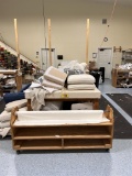 UPHOLSTERY LAYOUT AND CUTTING TABLE, REAR BENCH, CLOTH ROLLOUT STAND