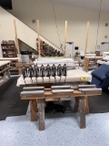 UPHOLSTERY LAYOUT AND CUTTING TABLE, REAR BENCH, CLOTH ROLLOUT STAND