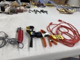 LOT: 4-ASSORTED CLAMPS, EXTENSION CORD, ALLSTAR 100 ELECTRIC SCISSORS