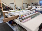 ALL MUST GO - LARGE LOT OF UPHOLSTERY FABRIC, CUSHIONS, DRAPES, ZIPPERS, BINDING, THREAD