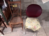 LOT: CANE BOTTOM ROCKER, CHROME FRAME CHAIR