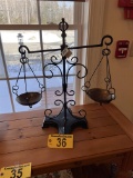 VINTAGE SCALES OF JUSTICE, COPPER/BRASS, RETAIL $137