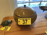 LACQUERED CRACKLE BOWL, GOLD, RETAIL $88