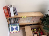 LOT: 2-SHELF OAK BOOKCASE, ANTIQUE BOOKS, DYI BOOKS, CLOCK