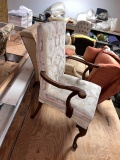 UPHOLSTERED SIDE ARM CHAIR
