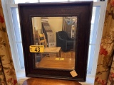 FRAMED MIRROR, WALNUT W/ GOLD, 24.5