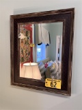 FRAMED MIRROR, SILVER ACCENTS, RETAIL $210