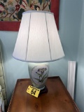 TABLE LAMP, IRIS ON GREEN, RETAIL $280