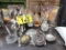 LOT: JIGGERS, STRAINERS, MIXING VASES