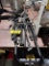 LOT OF ASSORTED TRIPODS, GODOX FLASH SHADE, FLOOR LAMP