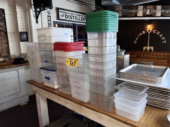 29-ASSORTED PLASTIC PRODUCT CONTAINERS W/ 19-LIDS