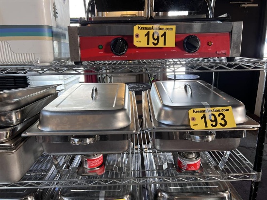 BID PRICE X 2 - (2) CHAFING PAN SETS W/ CHAFING FUEL