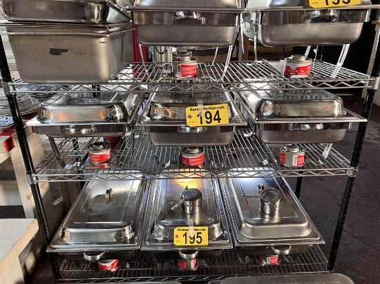BID PRICE X 3 - (3)  CHAFING PAN SETS W/ CHAFING FUEL