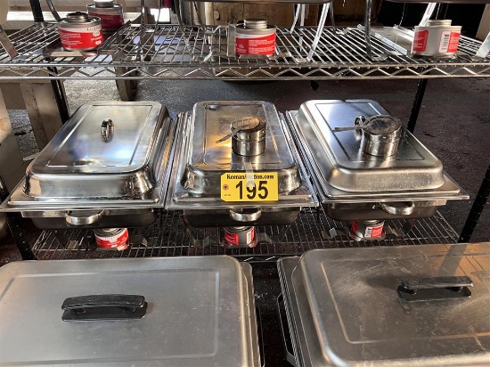 BID PRICE X 3 - (3)  CHAFING PAN SETS W/ CHAFING FUEL