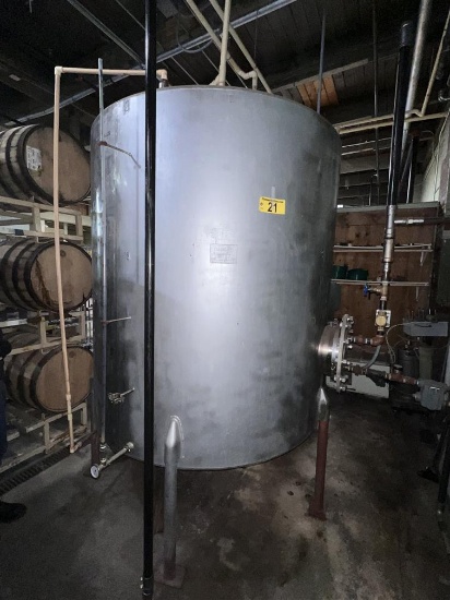 S/S 1000-GAL. HOT LIQUOR TANK W/ BUNDLED TUBE HEATER, TRANSFER PUMP & CONTROLS