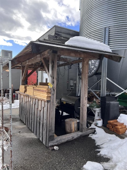 LIVE EDGE EXTERIOR BAR STRUCTURE, 8' X 14'W X 10'10"H