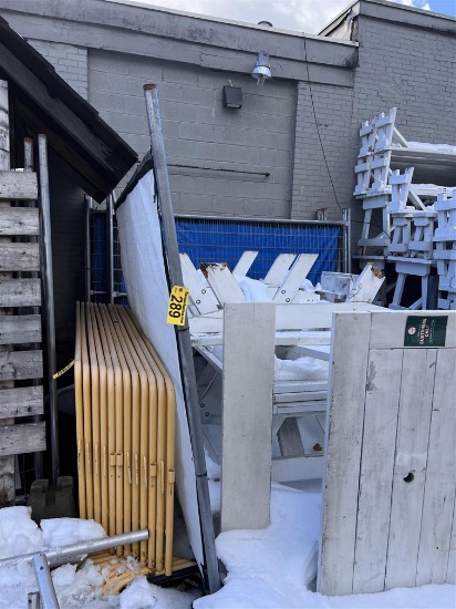 BID PRICE X 13 - (13) 112" X 7'H CHAIN LINK FENCE PANELS W/ PRIVACY SCREENS