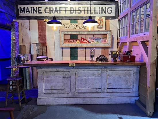 112" X 41" X 44.5"H CUSTOM L-SHAPE BAR