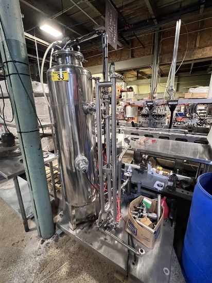NON-COMPLETE CARBONATION SYSTEM: 10' CARBONATION STONE, HOLDING TANK & ASSOCIATED HARDWARE