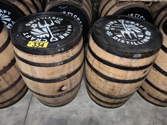 BID PRICE X 2 - (2) MAINE CRAFT DISTILLING WHISKEY BARRELS
