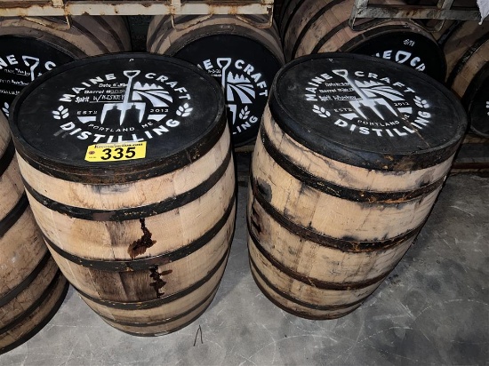 BID PRICE X 2 - (2) MAINE CRAFT DISTILLING WHISKEY BARRELS