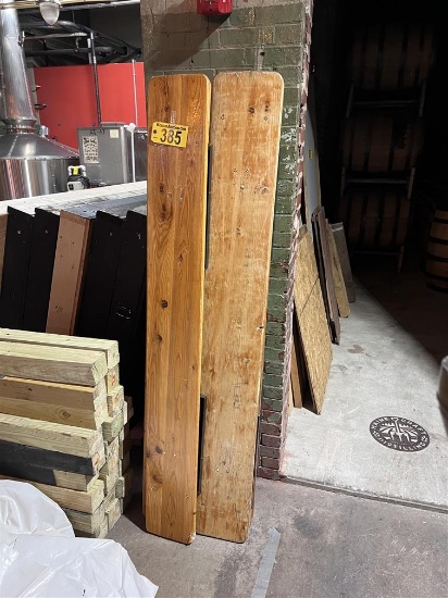 BID PRICE X 7 - (7) WOOD 6' X 9" FOLDING PICNIC BENCHES