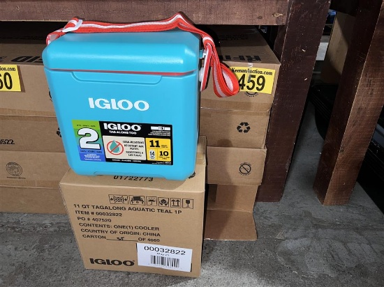 BID PRICE X 5 - (5) NEW IGLOO 11QT. COOLERS