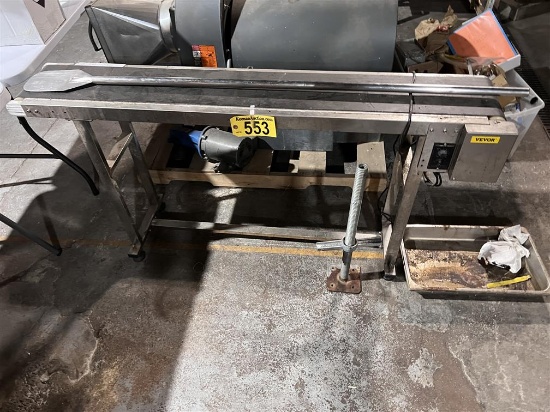 VEVOR 5' X 7.75" BELT CONVEYOR TABLE, S/S MIXING PADDLE