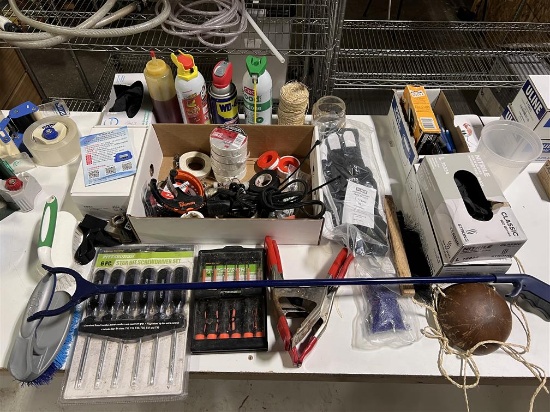 LOT: ASSORTED HAND TOOLS, LUBRICANTS, MISC. SUPPLIES
