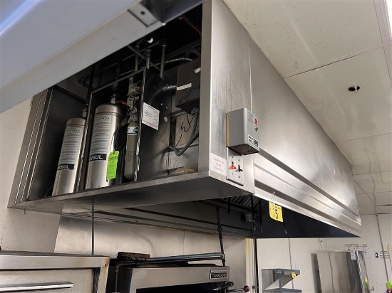 8'W X 4'L X 30"D S/S KITCHEN HOOD W/ ANSUL FIRE SUPPRESSION SYSTEM