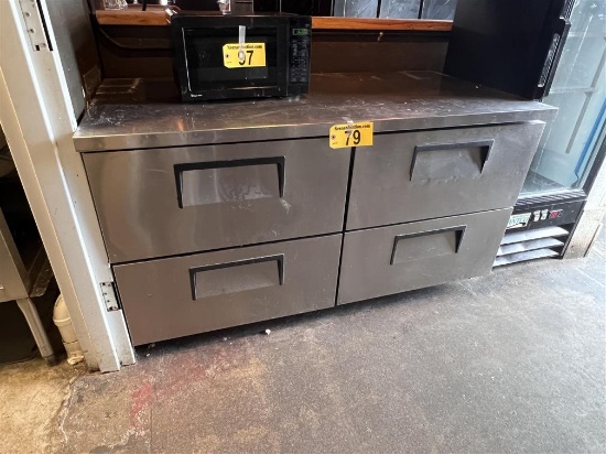 TRUE MODEL TUC-60D-4 4-DRAWER REFRIGERATED CHEF BASE, ON CASTERS