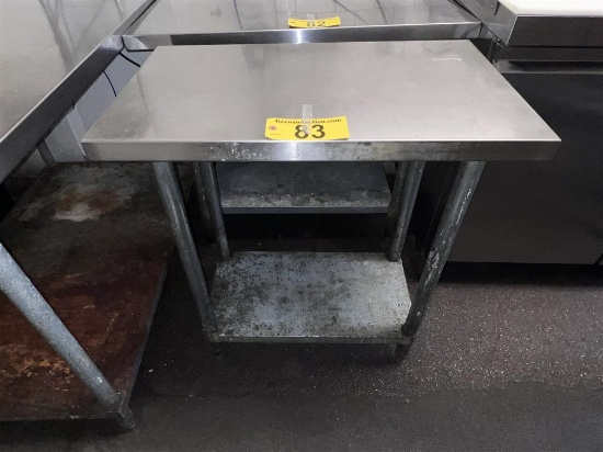 S/S TABLE W/ LOWER GALVANIZED SHELF, 30" X 18"