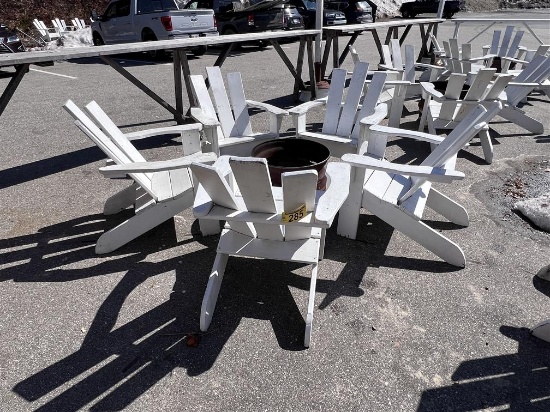 BID PRICE X 5 - (5) ADIRONDACK CHAIRS W/ FIRE PIT