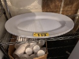 BID PRICE X 2 - (2) OVAL PLASTIC SERVING PLATTERS, 29.5