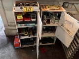 LOT OF (2) 3-DOOR CABINETS & CONTENTS:
