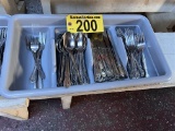 FLATWARE CADDY & ASSORTED SILVERWARE