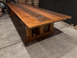 13' X 4' WOODEN PUB TABLE