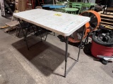 LIFETIME 4' DOUBLE FOLDING TABLE, ADJUSTABLE HEIGHT