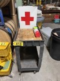 WEN MODEL 70032 BUS CART W/ FIRST AID KIT & KIDDE FIRE EXTINGUISHER
