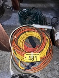 LOT OF 5-ASSORTED EXTENSION CORDS & 2-POWER STRIPS
