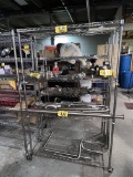 SEVILLE CLASSICS S/S 4-SHELF WIRE STORAGE RACK, ON CASTERS, 4' X 18