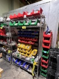 SEVILLE CLASSICS S/S 4-SHELF WIRE STORAGE RACK, ON CASTERS, 4' X 18