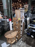 LOT OF ASSORTED RETAIL DISPLAYS, WALL FRAME, FLAG