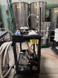 TRANSFER PUMP CART, AIR OPERATED W/ FLOW METER