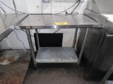 S/S TABLE W/ LOWER GALVANIZED SHELF, 36
