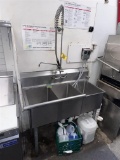S/S 3-COMPARTMENT SINK W/ SPRAY NOZZLE & SUPERSINK CHEMICAL DISPENSING SYSTEM
