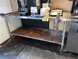 KLINGERS SG3072 S/S TABLE, LOWER GALVANIZED SHELF, W/ CAN OPENER