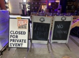 LOT: METAL 2' X 3' A-FRAME & 2-MAINE CRAFT DISTILLING 2' X 42.5
