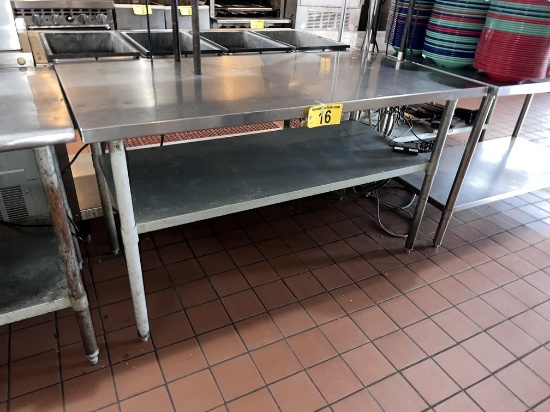 5' X 30" S/S TABLE W/ LOWER S/S SHELF, SQUARE EDGES