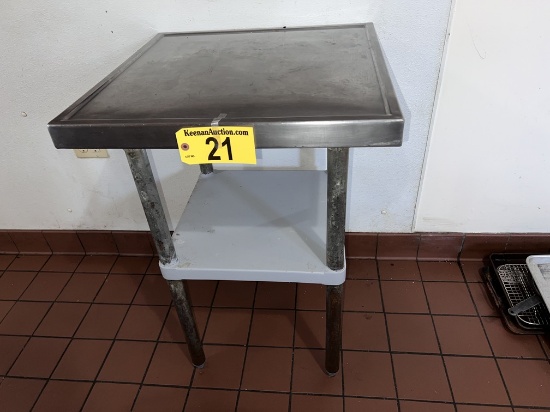 24" X 24" S/S TABLE W/ LOWER GALVANIZED SHELF,